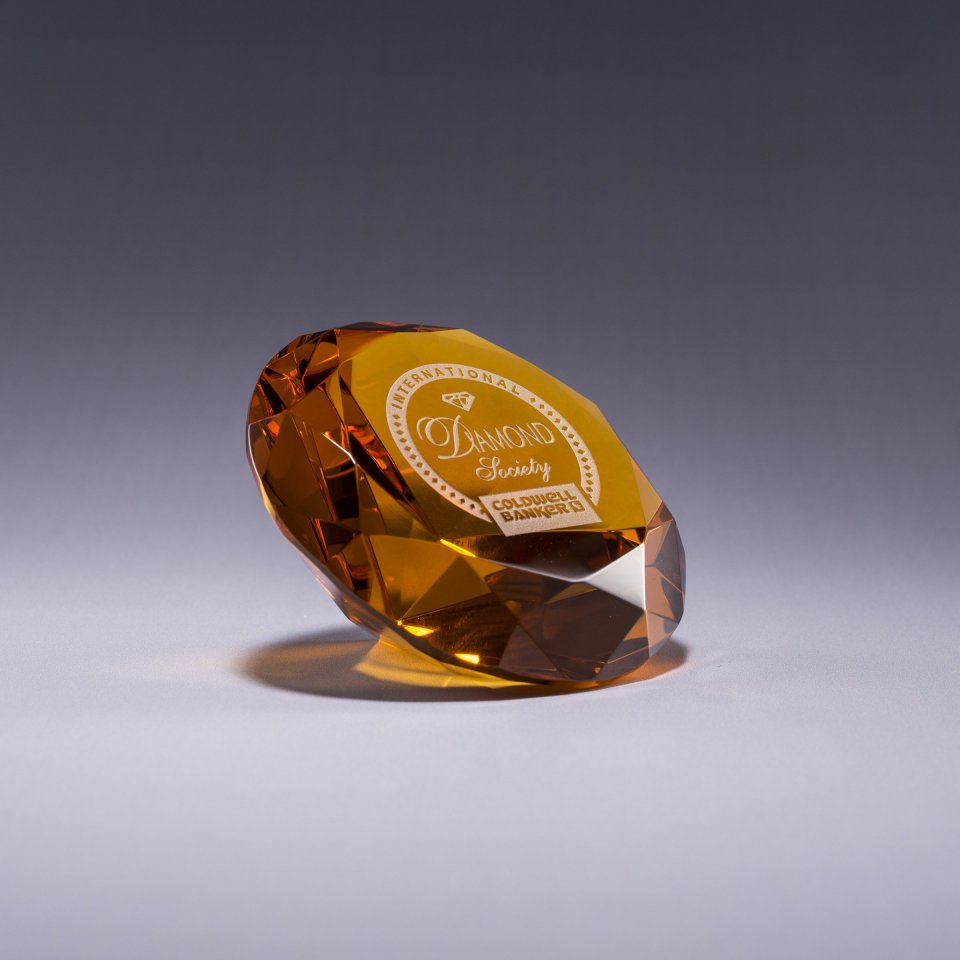 Color Diamond Paperweight - 4"