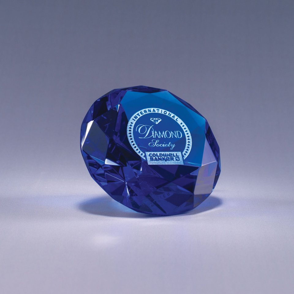 Color Diamond Paperweight - 4"