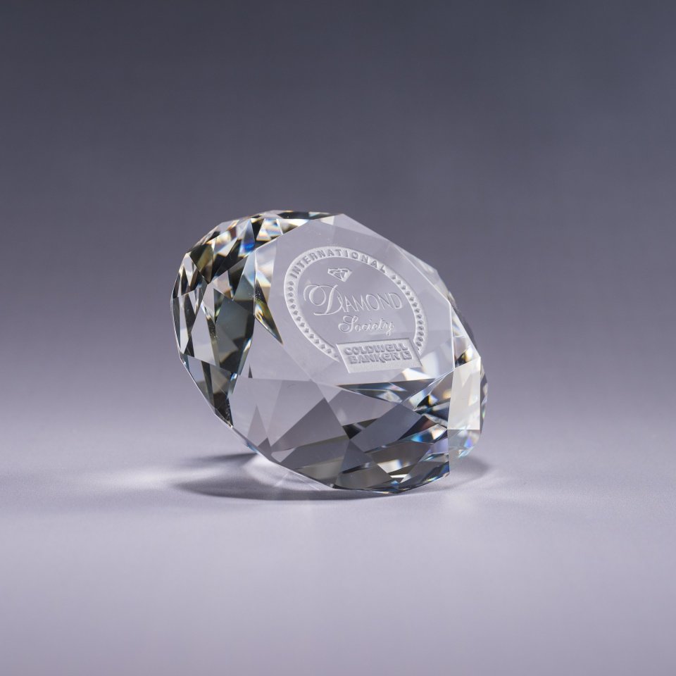 Color Diamond Paperweight - 4"