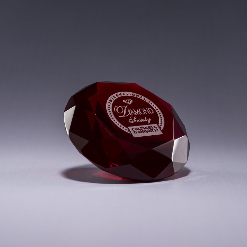 Color Diamond Paperweight - 4"