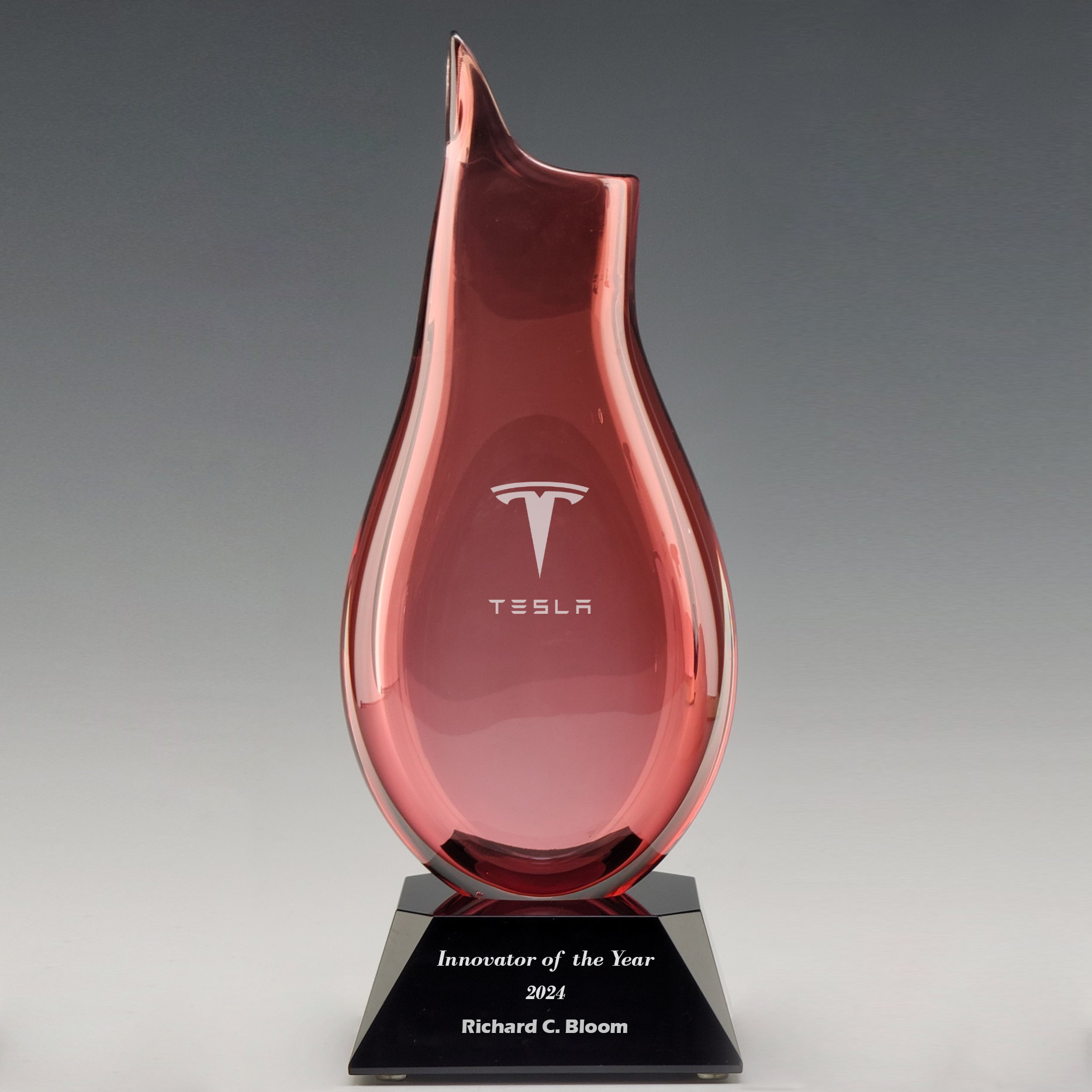 Art Glass Vase- Red - With Base