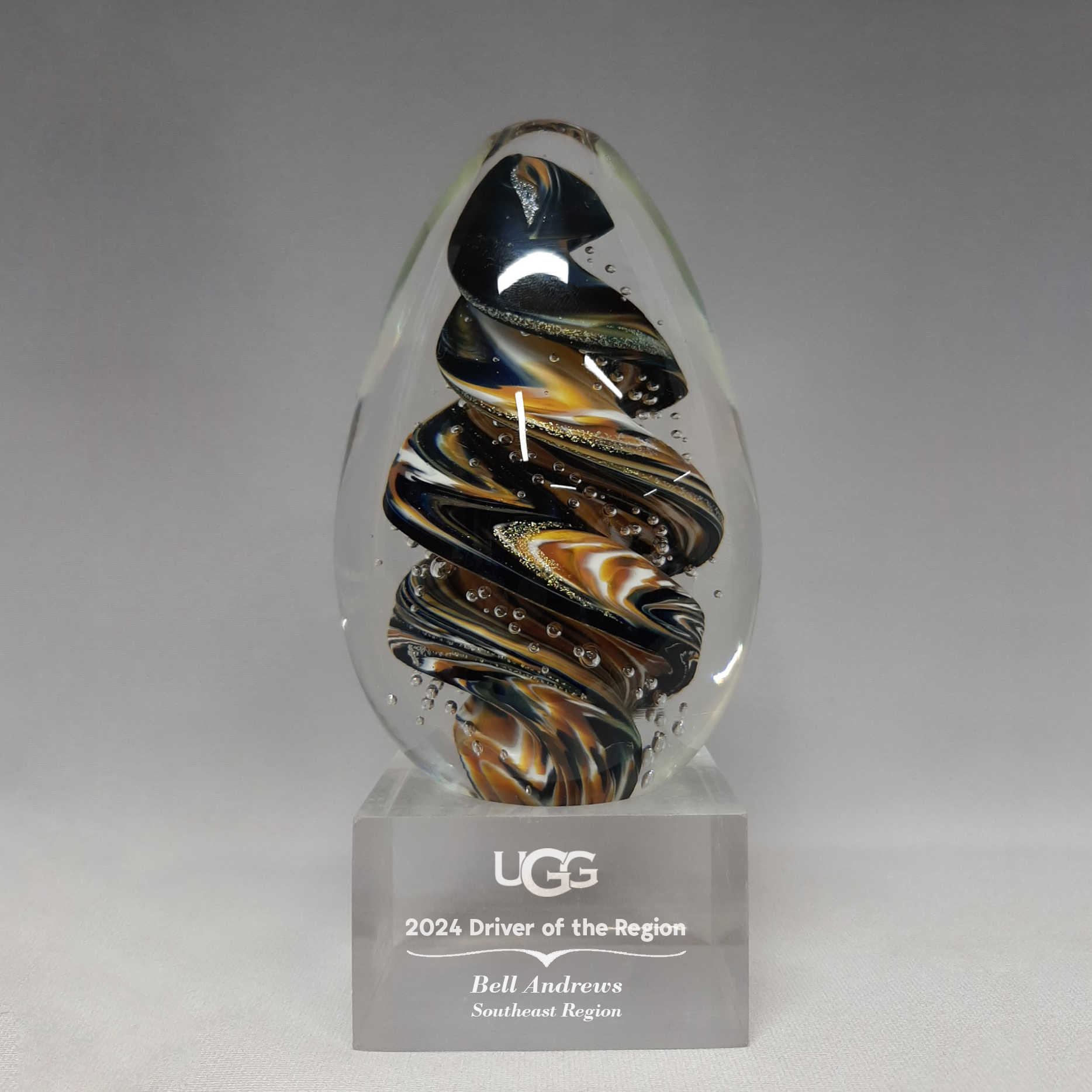 Art Glass Oval- Dichroic Earth