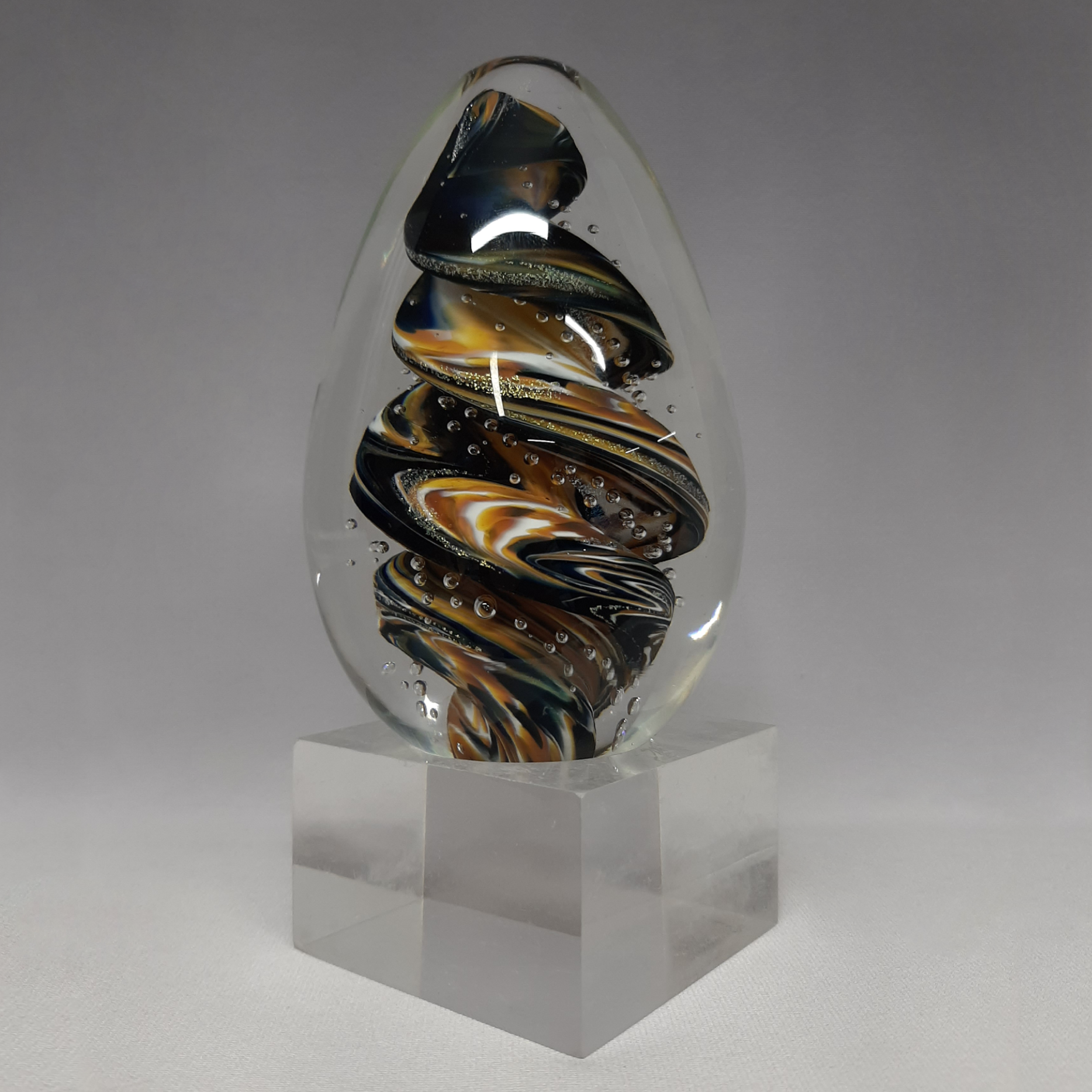 Art Glass Oval- Dichroic Earth view 2